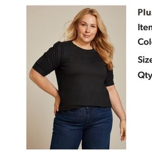 💐SPRING STOCK-UP💐 Maurices Black Ruched Sleeve Blouse sz 1X